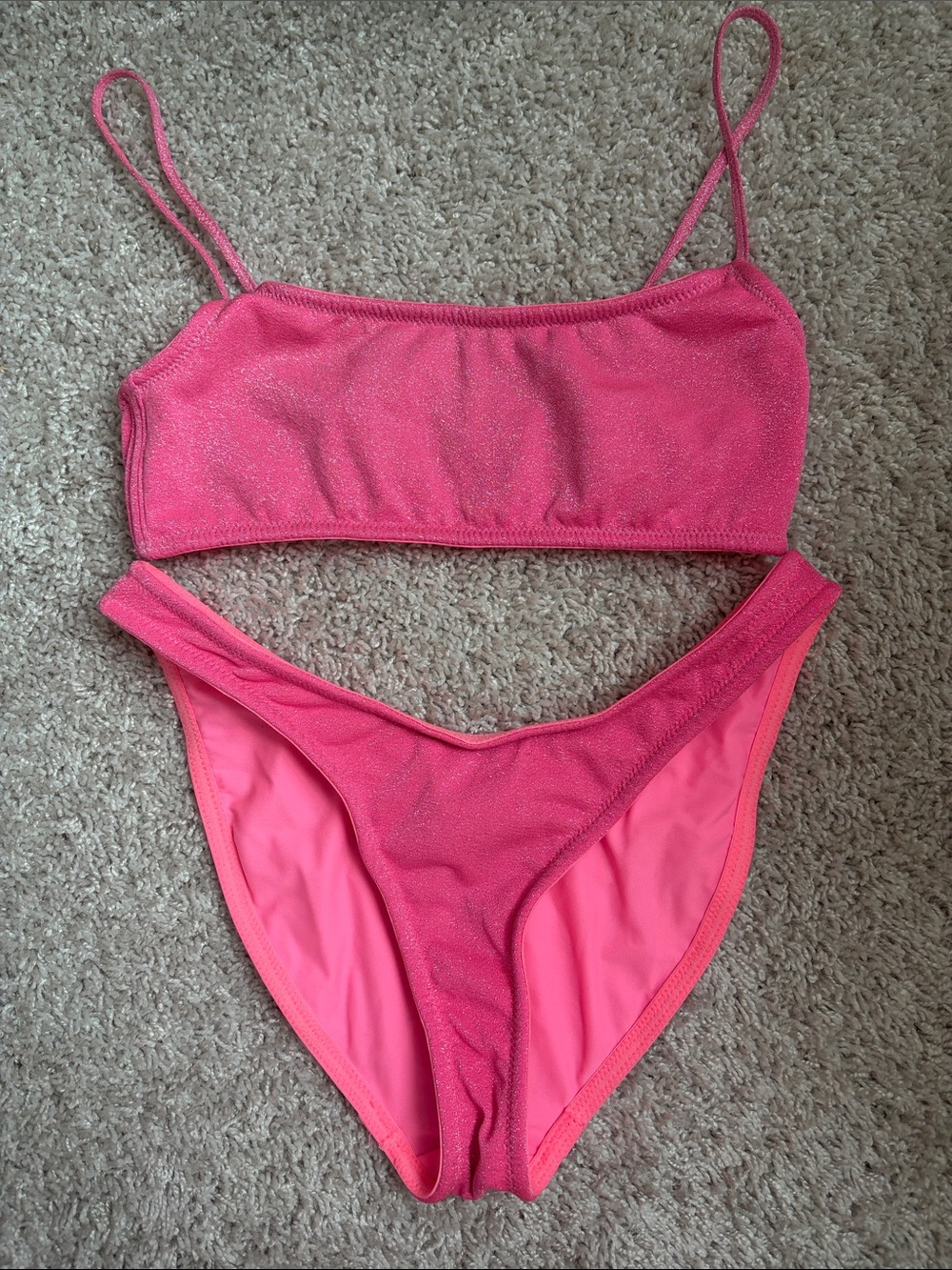 Triangl pink sparkle bikini